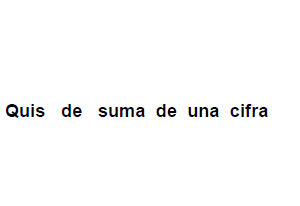 Quiz de suma de una cifra